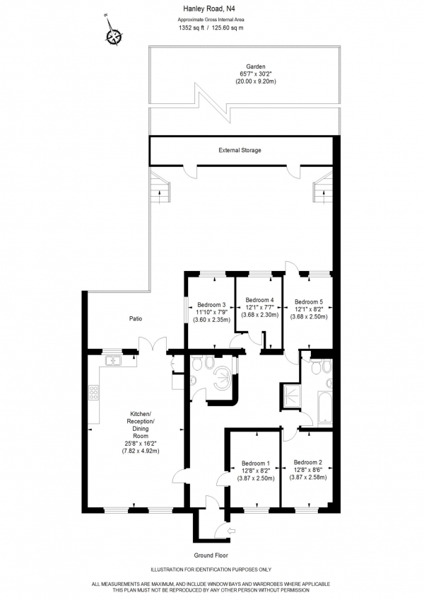 Floor Plan Image for 5 Bedroom Apartment to Rent in Hanley Road, Finsbury Park, N4