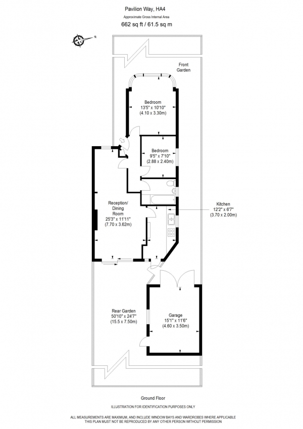 Floor Plan Image for 2 Bedroom Bungalow for Sale in Pavilion Way, Ruislip, HA4