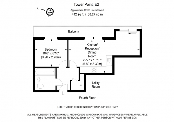 Floor Plan Image for 1 Bedroom Apartment to Rent in Sydney Road, Enfield Town, EN2