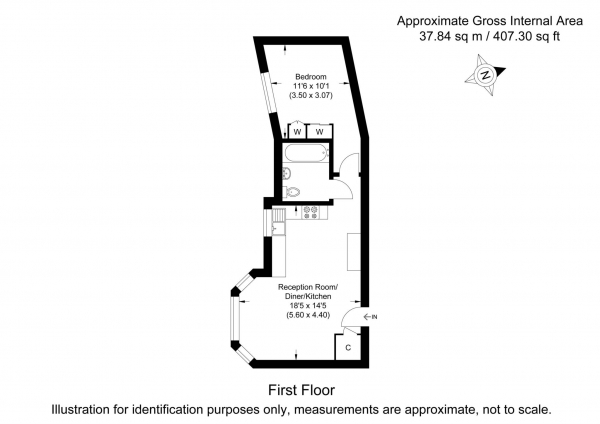 Floor Plan Image for 1 Bedroom Apartment for Sale in Bayswater Close, London, N13