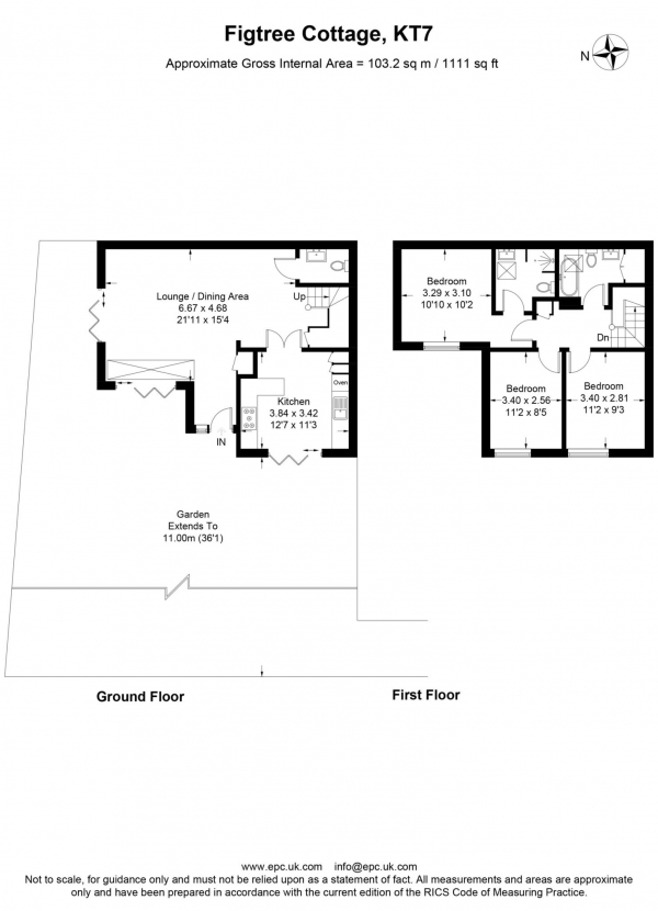 Floor Plan Image for 3 Bedroom Semi-Detached House to Rent in High Street, Thames Ditton