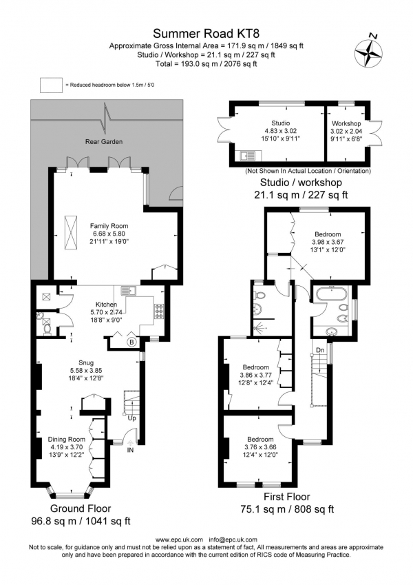 Floor Plan Image for 3 Bedroom Detached House for Sale in Moat Cottage, Summer Road, East Molesey