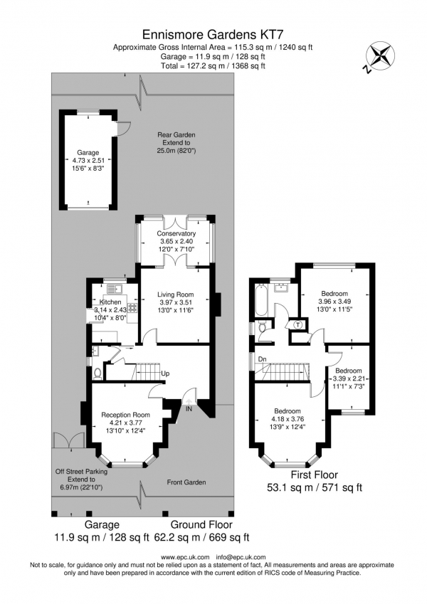Floor Plan Image for 3 Bedroom Detached House for Sale in Ennismore Gardens, Thames Ditton
