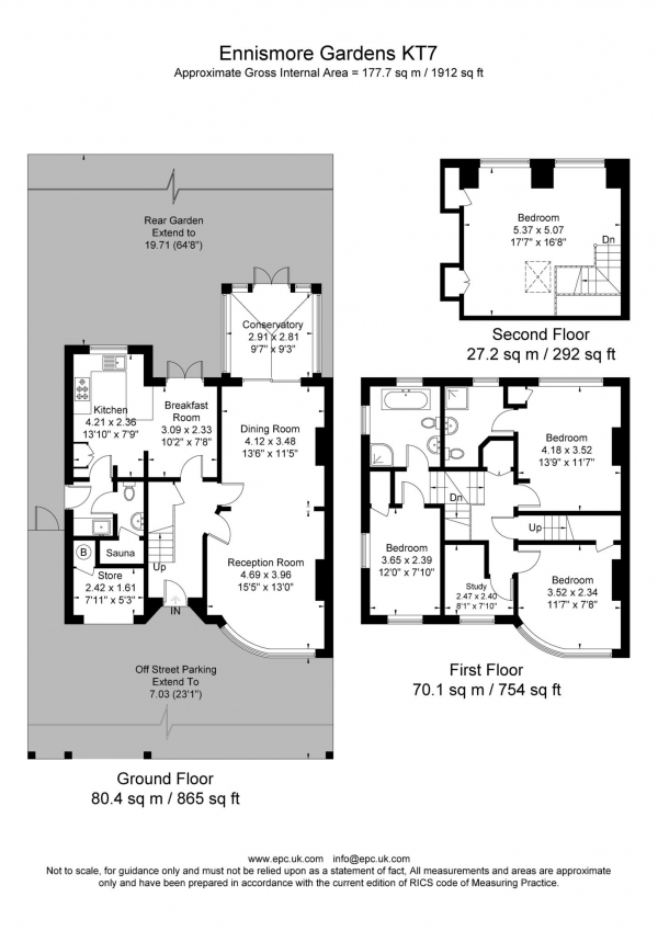 Floor Plan Image for 5 Bedroom Semi-Detached House for Sale in Ennismore Gardens, Thames Ditton