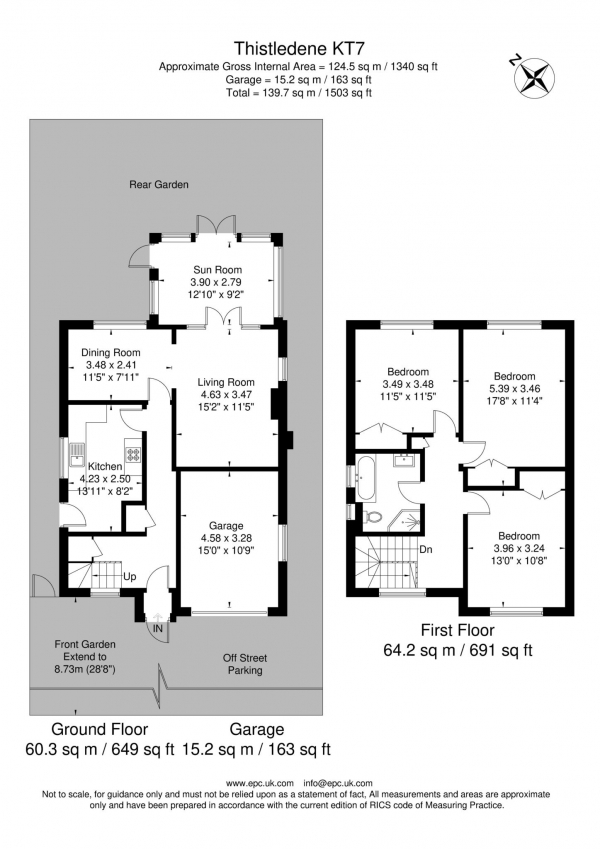 Floor Plan Image for 3 Bedroom Detached House for Sale in Thistledene, Thames Ditton