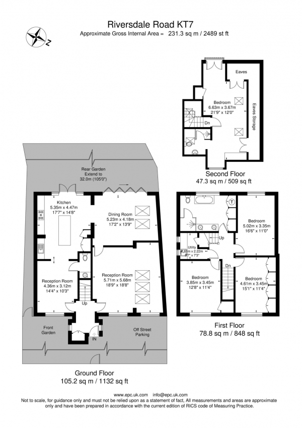 Floor Plan Image for 4 Bedroom Detached House for Sale in Riversdale Road, Thames Ditton