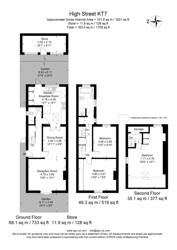 Floor Plan Image for 3 Bedroom Semi-Detached House for Sale in High Street, Thames Ditton