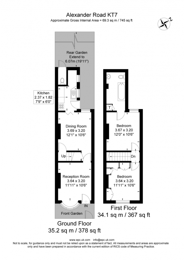 Floor Plan Image for 2 Bedroom Cottage for Sale in Alexandra Road, Thames Ditton