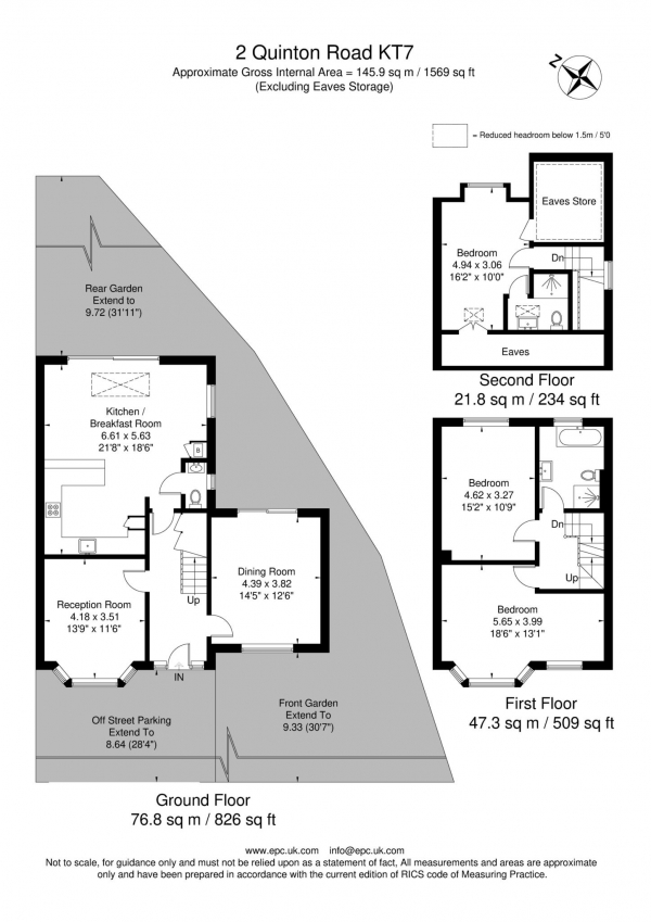 Floor Plan Image for 3 Bedroom Semi-Detached House for Sale in Quinton Road, Thames Ditton