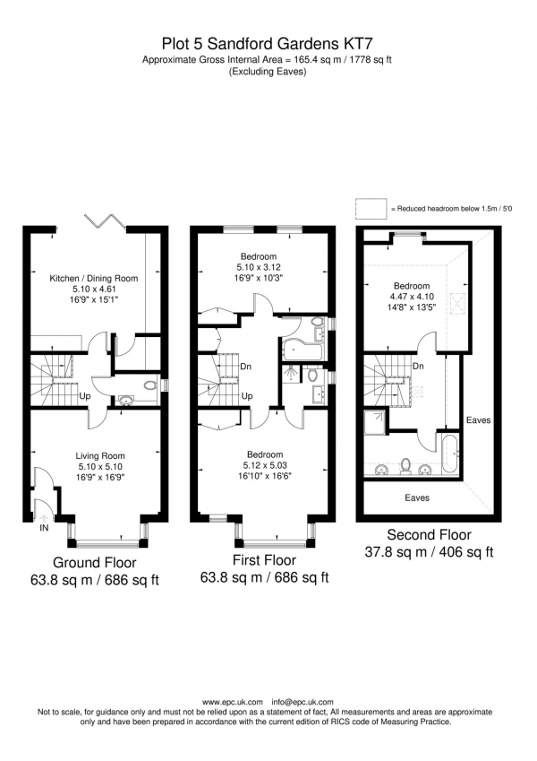 Floor Plan Image for 3 Bedroom Semi-Detached House for Sale in Sandford Gardens, Embercourt Road, Thames Ditton, Surrey, KT7 0LZ