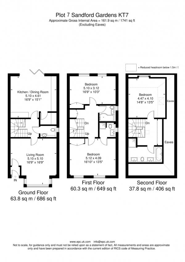 Floor Plan Image for 3 Bedroom Semi-Detached House for Sale in Sandford Gardens, Embercourt Road, Thames Ditton, Surrey, KT7 0LH