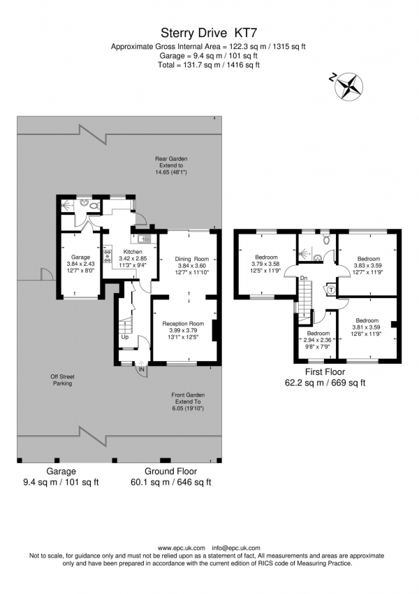 Floor Plan Image for 4 Bedroom Semi-Detached House to Rent in Sterry Drive, Thames Ditton