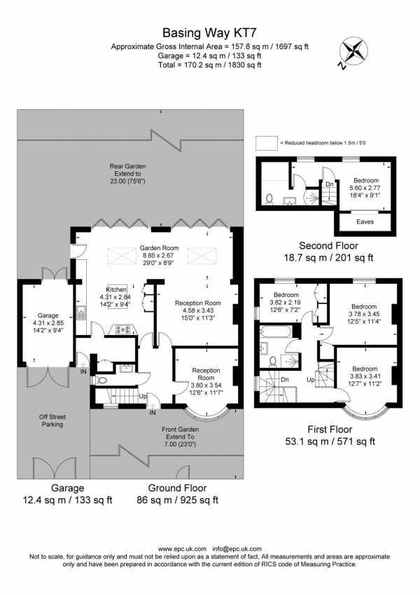 Floor Plan Image for 4 Bedroom Semi-Detached House for Sale in Basing Way, Thames Ditton