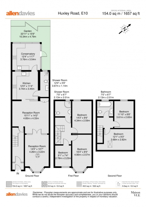 Floor Plan Image for 5 Bedroom Property for Sale in Huxley Road, Leyton, E10