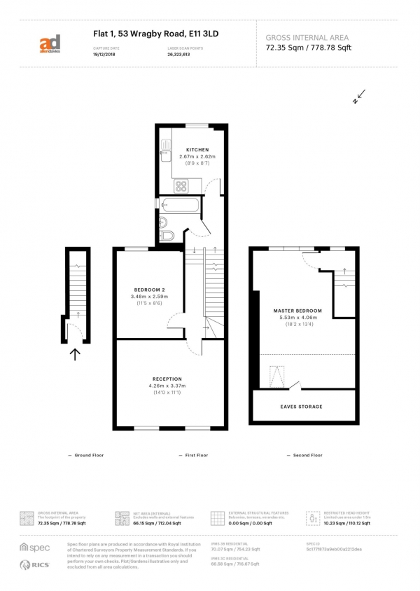 Floor Plan Image for 2 Bedroom Flat for Sale in Wragby Road, Leytonstone