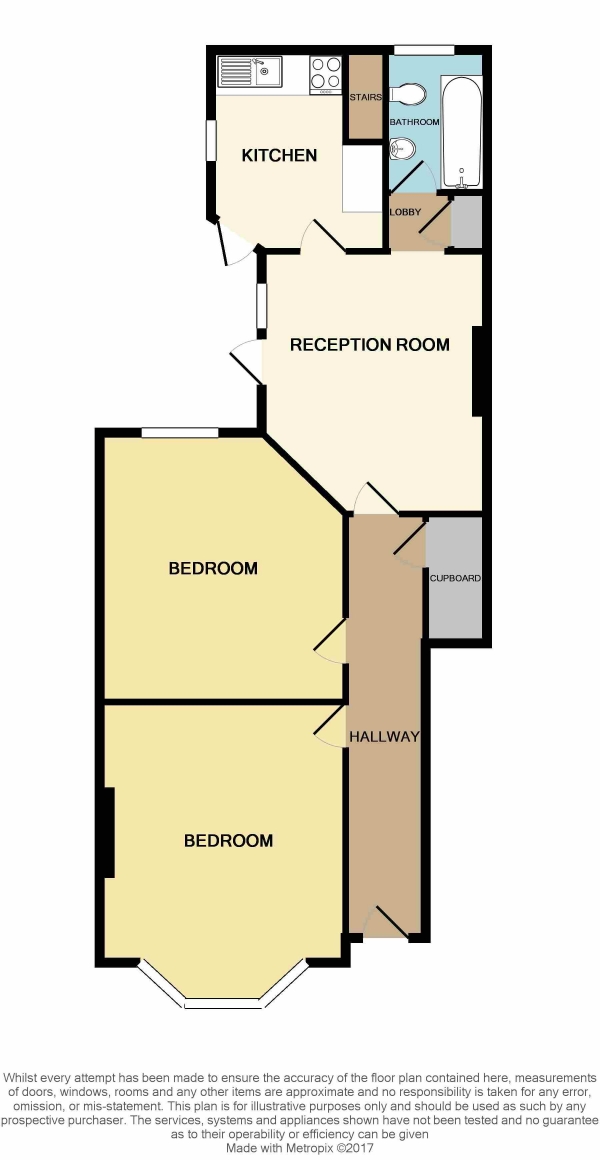 Floor Plan Image for 2 Bedroom Flat for Sale in Brunswick Road, Leyton