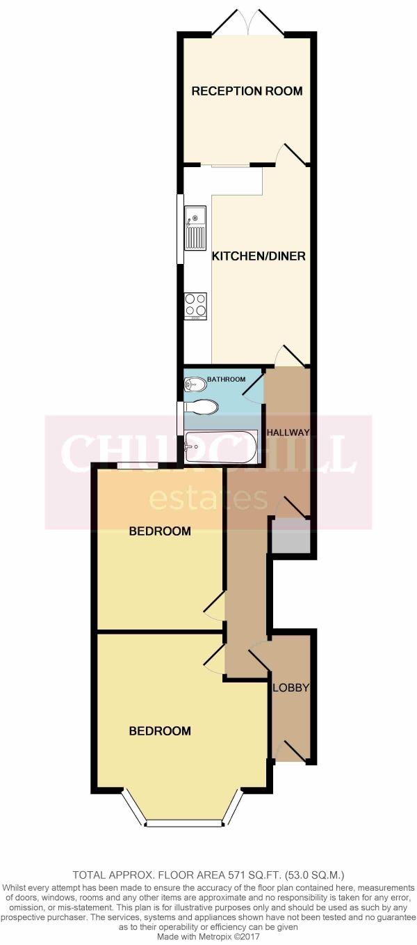 Floor Plan Image for 2 Bedroom Flat for Sale in Albert Road, Leyton