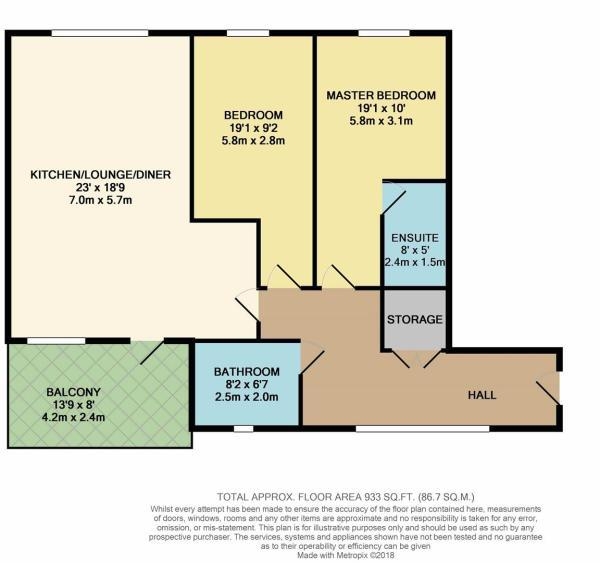 Floor Plan Image for 2 Bedroom Flat for Sale in Lock House,High Road, Leyton