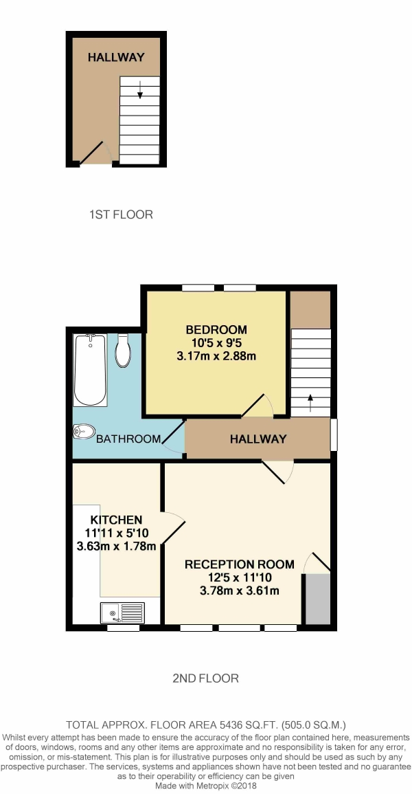 Floor Plan Image for 1 Bedroom Flat for Sale in Capworth Street, Leyton