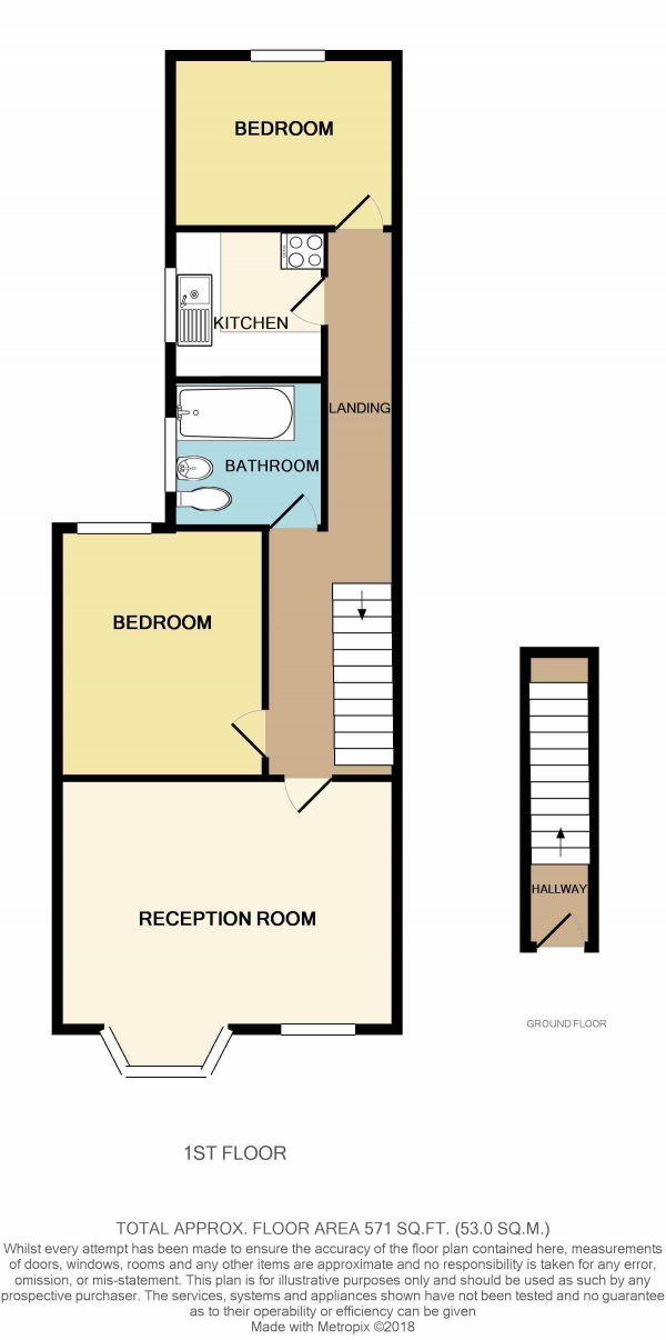 Floor Plan Image for 2 Bedroom Flat for Sale in Dawlish Road, Leyton
