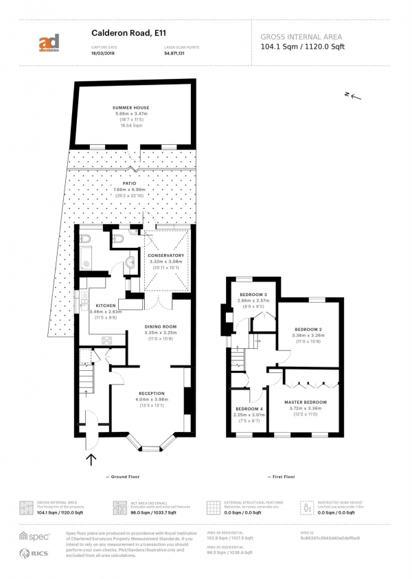 Floor Plan for 4 Bedroom End of Terrace House for Sale in Calderon Road, Leytonstone, Leytonstone, E11, 4ET - Guide Price &pound650,000