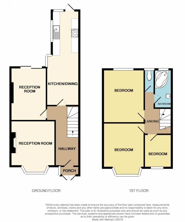 Floor Plan Image for 3 Bedroom Terraced House for Sale in Colchester, Leyton