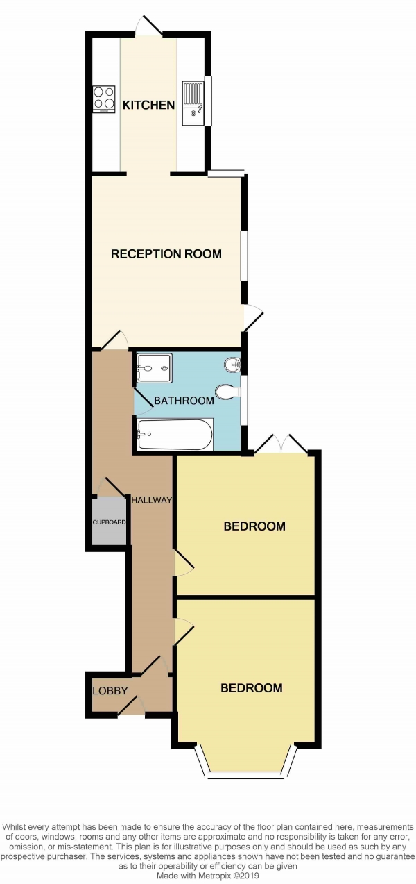 Floor Plan Image for 2 Bedroom Flat for Sale in Bulwer Road, Leytonstone, E11