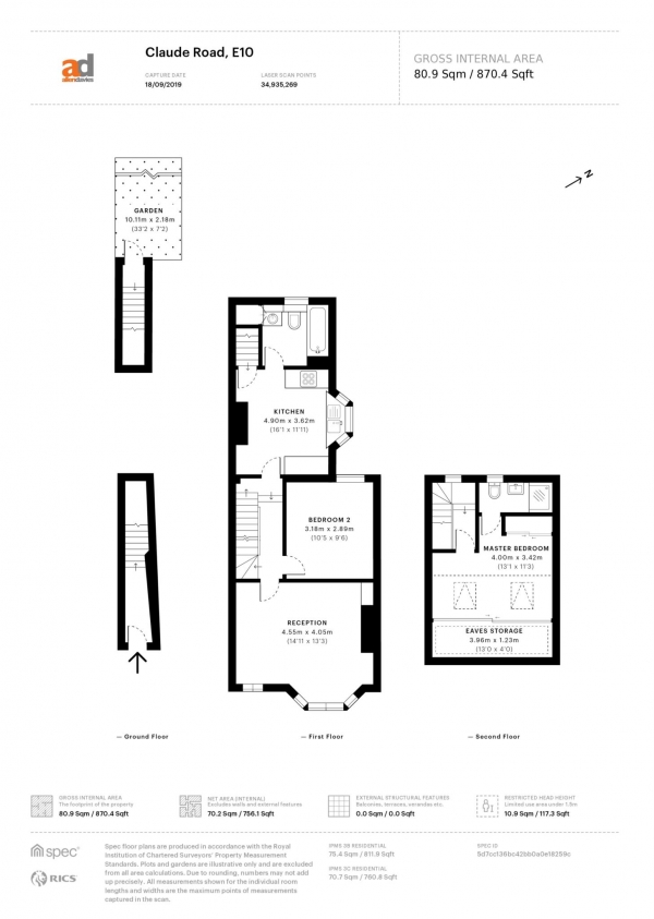 Floor Plan Image for 2 Bedroom Flat for Sale in Claude Rd, Leyton
