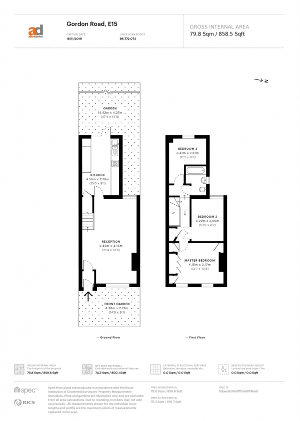 Floor Plan Image for 3 Bedroom Terraced House for Sale in Gordon Road, Leyton, E15