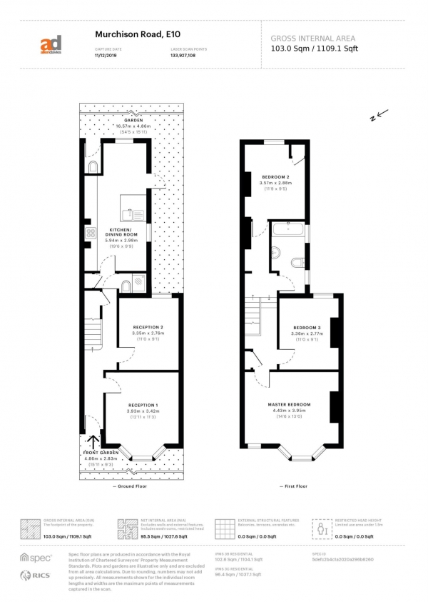 Floor Plan Image for 3 Bedroom Property for Sale in Murchison Road, Leyton