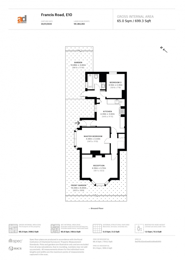 Floor Plan Image for 2 Bedroom Maisonette for Sale in Francis Road, Leyton