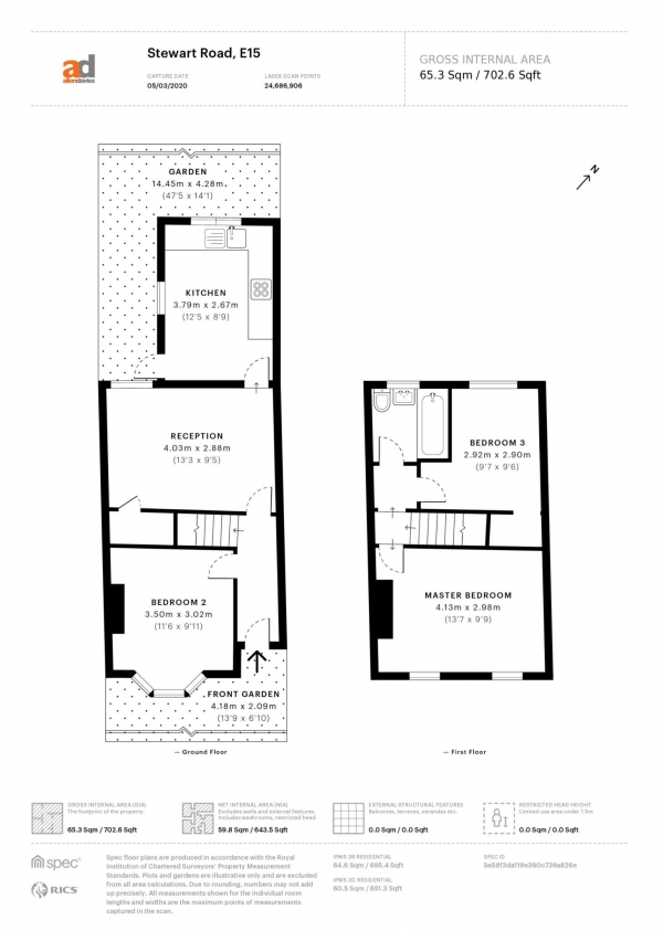 Floor Plan for 2 Bedroom Terraced House for Sale in STEWART ROAD E15, Leyton, E15, 2BB - Guide Price &pound450,000