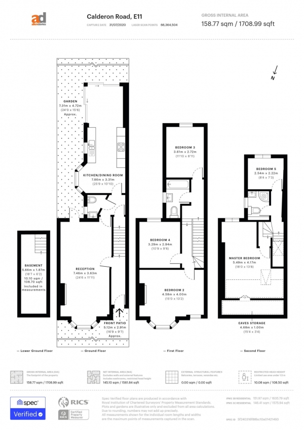 Floor Plan Image for 5 Bedroom Property for Sale in Calderon Road, Leytonstone