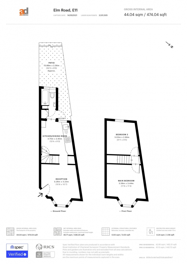 Floor Plan Image for 2 Bedroom Property for Sale in Elm Road, Leytonstone, E11