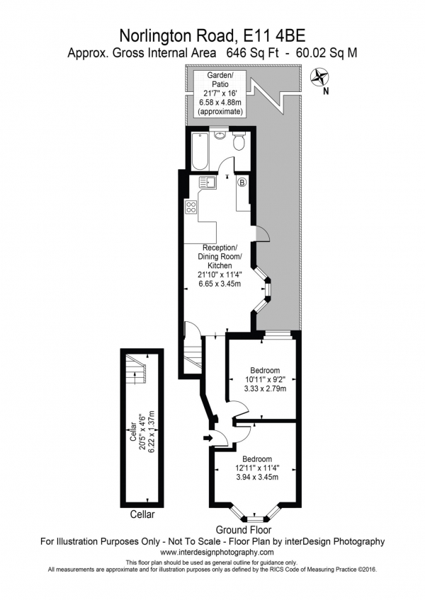 Floor Plan Image for 2 Bedroom Flat for Sale in Norlington Road, Leytonstone, E11