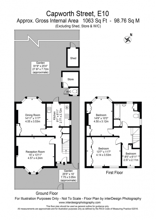 Floor Plan Image for 3 Bedroom Semi-Detached House for Sale in Capworth Street, Leyton