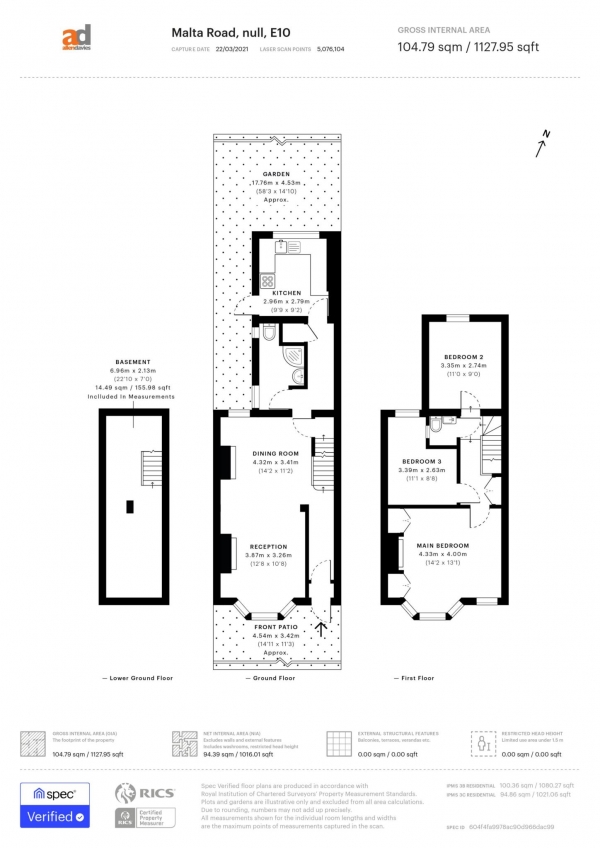 Floor Plan Image for 3 Bedroom Property for Sale in Malta Road, Leyton, E10