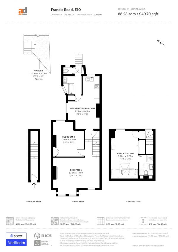 Floor Plan Image for 2 Bedroom Flat for Sale in Francis Road, Leyton, E10 6PN