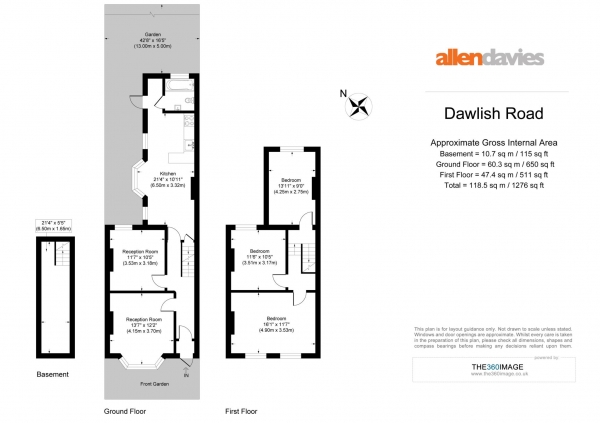 Floor Plan Image for 3 Bedroom Terraced House for Sale in Dawlish Road, Leyton E10 6QW