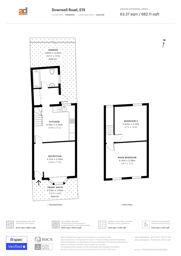 Floor Plan Image for 2 Bedroom Property for Sale in Downsell Road, Leyton, E15