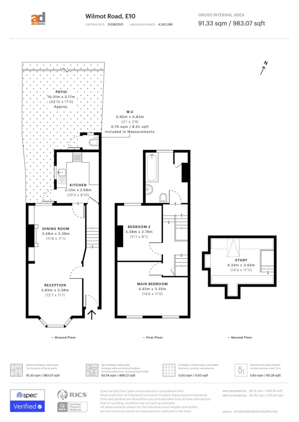 Floor Plan Image for 2 Bedroom Terraced House for Sale in Wilmot Road Leyton E10