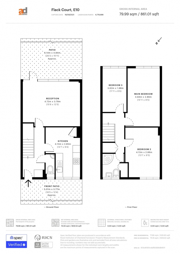 Floor Plan Image for 3 Bedroom Maisonette for Sale in Flack Court, Leyton, E10