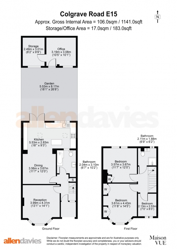 Floor Plan Image for 3 Bedroom Property for Sale in Colgrave Road, Stratford, E15