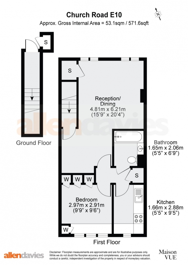 Floor Plan Image for 1 Bedroom Retirement Property for Sale in Etloe House, Leyton, E10