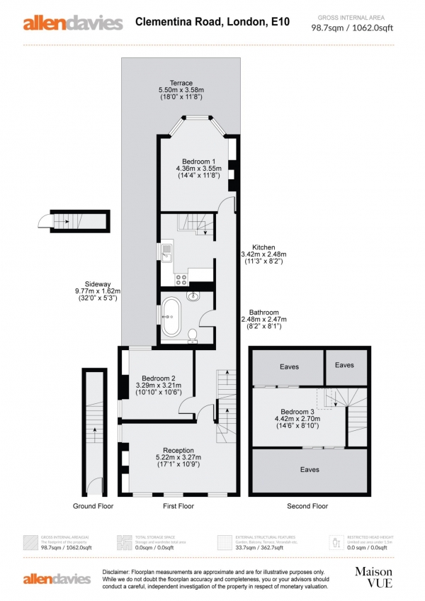 Floor Plan Image for 2 Bedroom Flat for Sale in Clementina Road, Leyton, E10