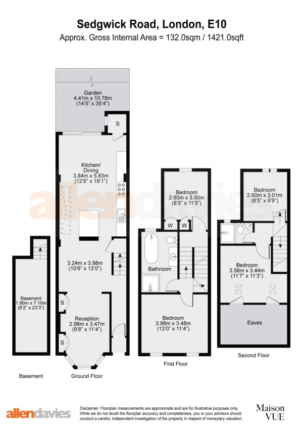 Floor Plan Image for 4 Bedroom Property for Sale in Sedgwick Road, Leyton, E10