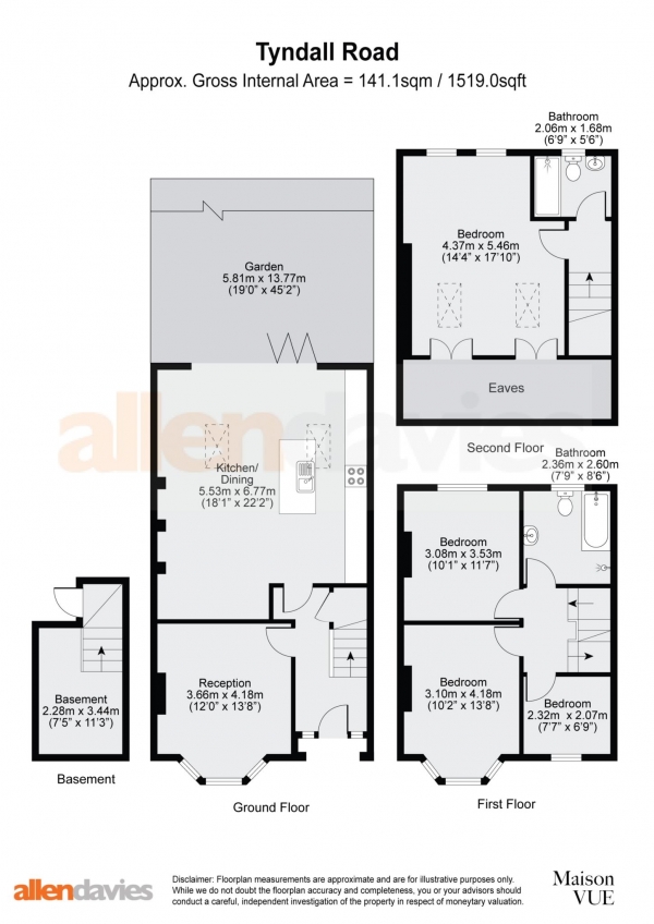 Floor Plan Image for 4 Bedroom Property for Sale in Tyndall Road, Leyton