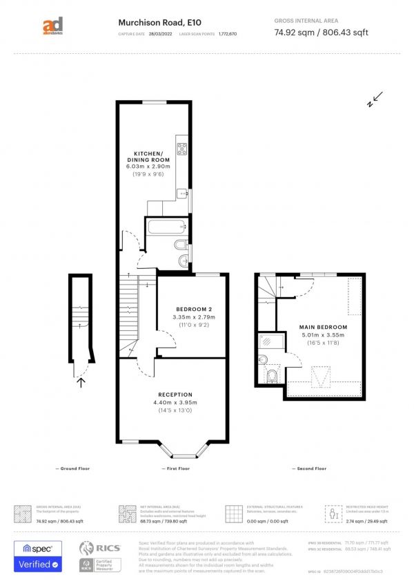 Floor Plan Image for 2 Bedroom Flat for Sale in Murchison Road, Leyton, E10