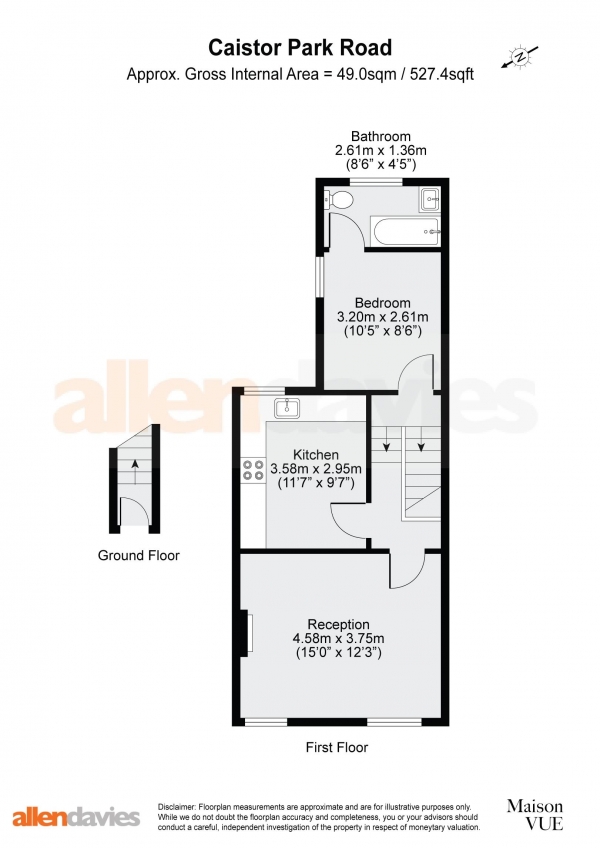 Floor Plan Image for 1 Bedroom Flat for Sale in Caistor Park Road, Stratford, E15