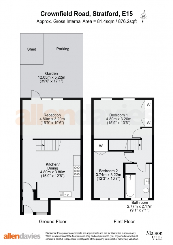 Floor Plan Image for 2 Bedroom Property for Sale in Crownfield Road, Stratford E15 2AB